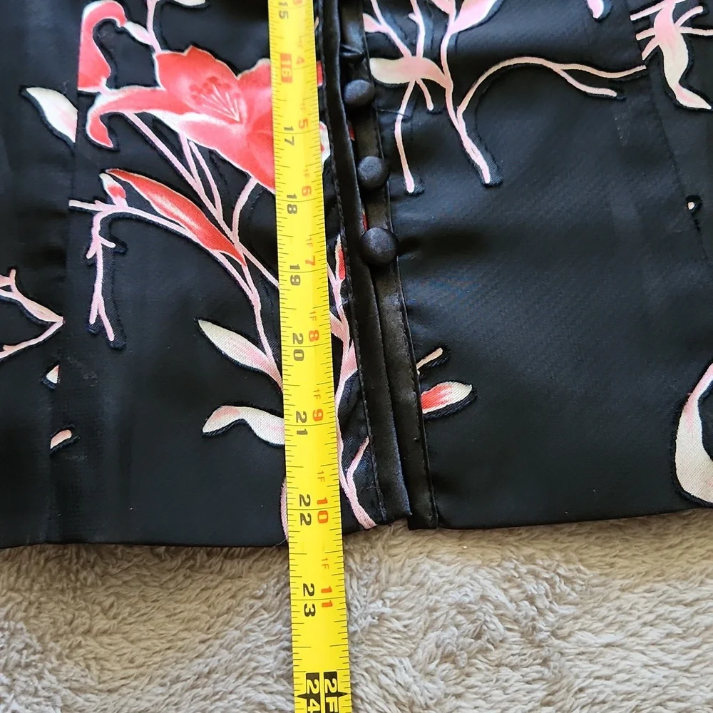 Dress barn black floral jacket Sz 6/8 Asian Inspired Office Business Core